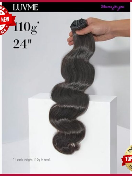 18 Inch Clip In Hair Extensions, 100% Human Hair, Wavy, 110g